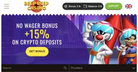 Beep Beep Casino 100% Willkommensbonus und 180 Freispiele